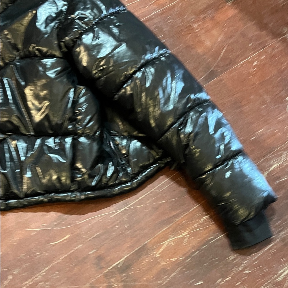 Love & Sports Glossy Black Puffer Jacket - Shiny Finish - Picture 11 of 13